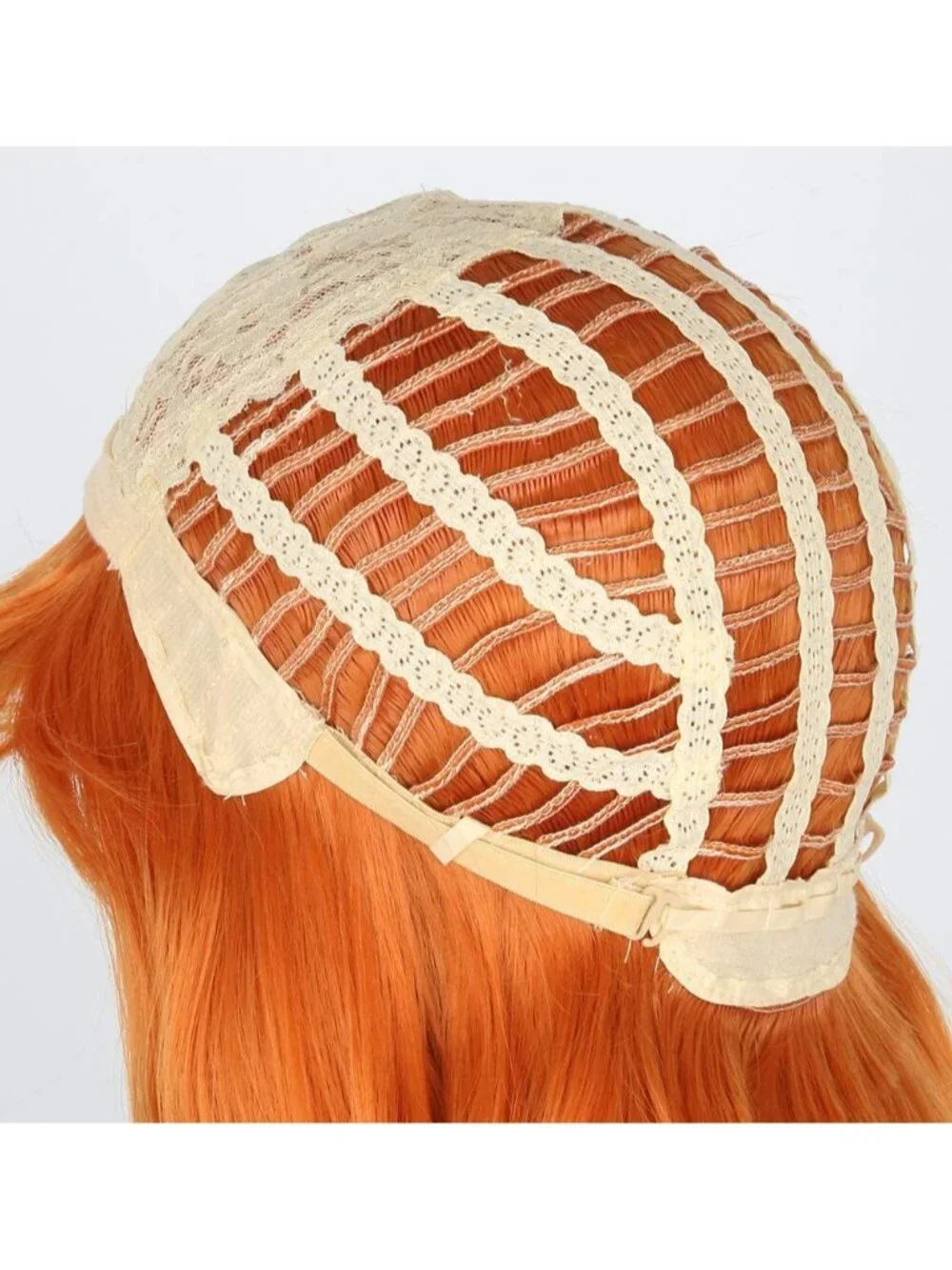 Women's Orange Short Cosplay Halloween Costume Wig With Necklace Earrings